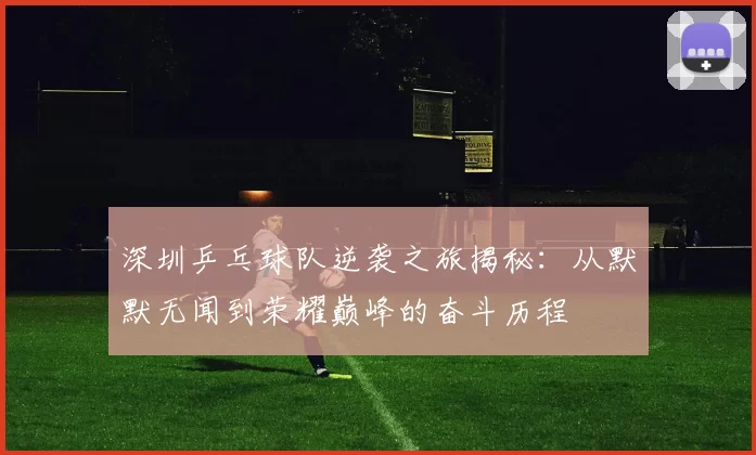 深圳乒乓球队逆袭之旅揭秘：从默默无闻到荣耀巅峰的奋斗历程