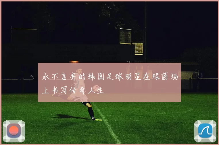 永不言弃的韩国足球明星在绿茵场上书写传奇人生